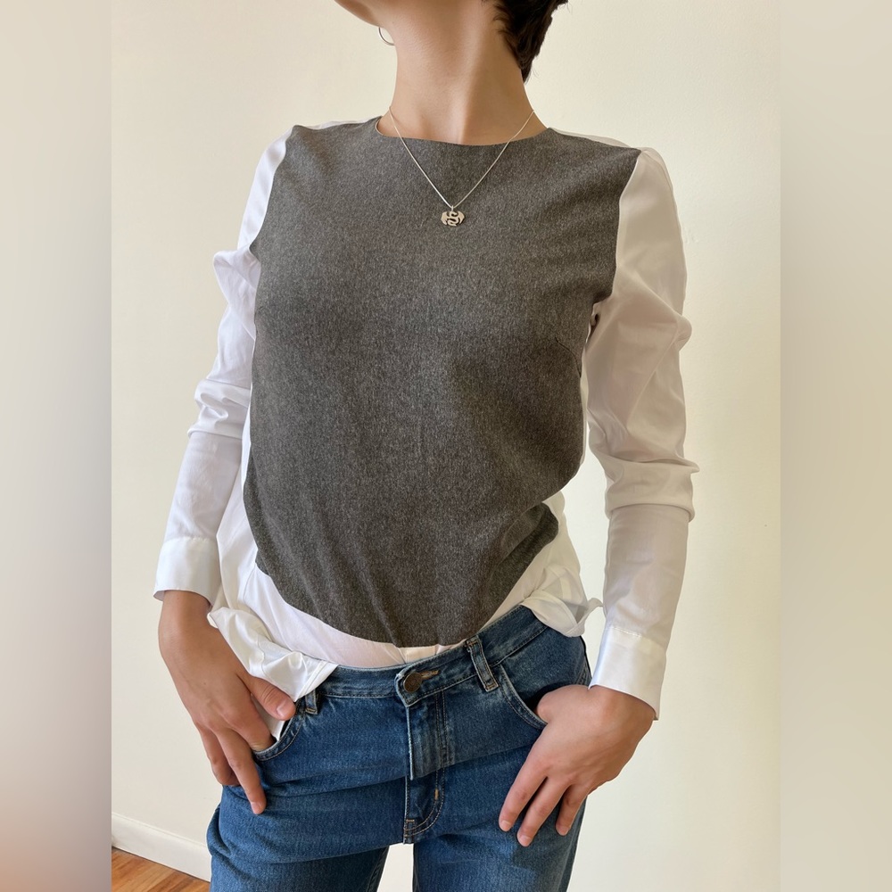 Blouse, combined fabrics.